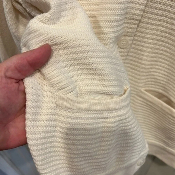 Orvis Off White Cotton Cardigan Women's Size Large Button Down Gorpcore - Picture 3 of 8